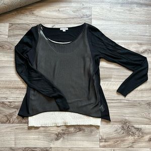 Black and white knit sweater two piece